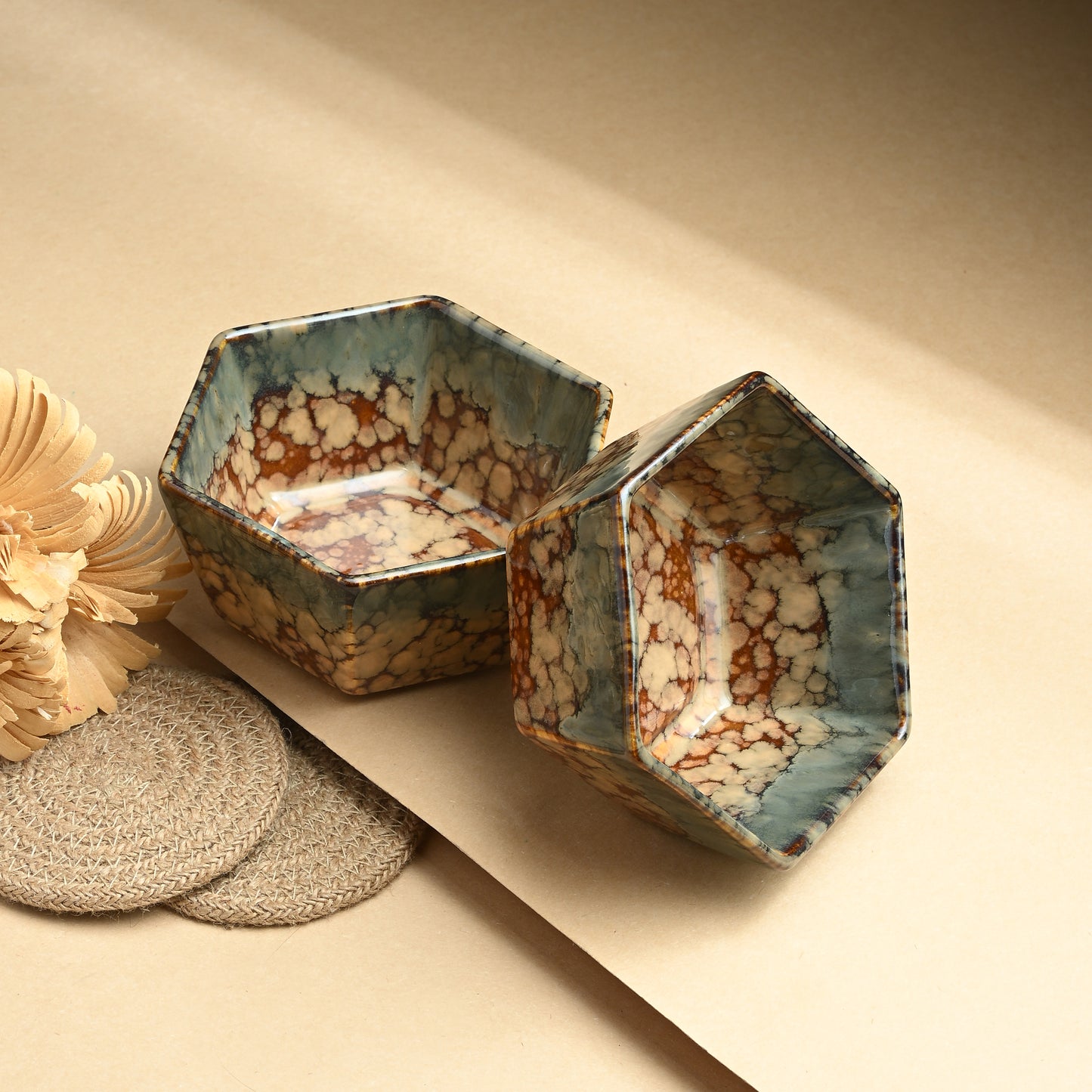 Marbled Serenity Serving Bowls (Set of 2)